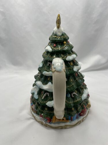 Tree Teapot Hand-painted Flowers Inc Balloons Christmas - Picture 2 of 9