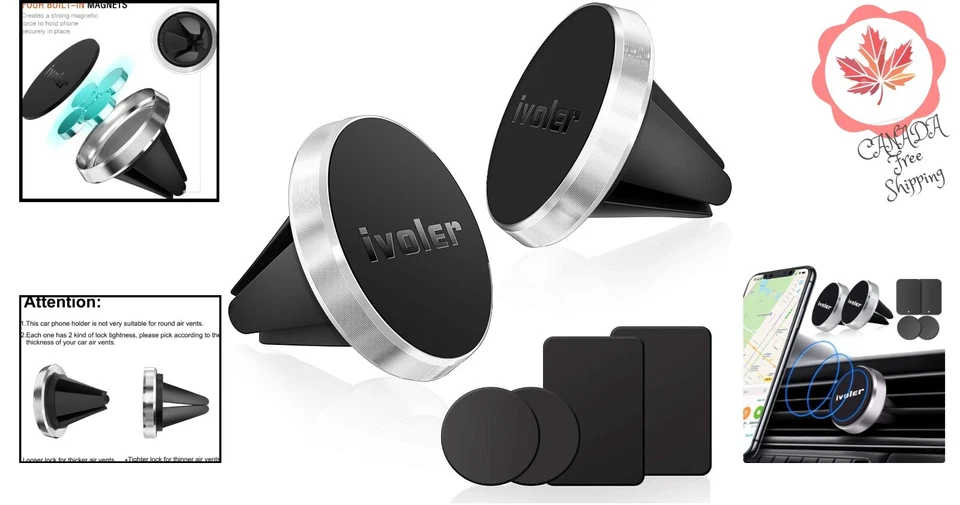 Soporte magnético para teléfono de coche - Imán fuerte, compatible con estuche, universal - plateado Foto 2 de 4