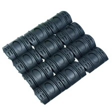 12 PCS Universal Rubber Rail Covers for Picatinny / Weaver Rails - Black or Tan