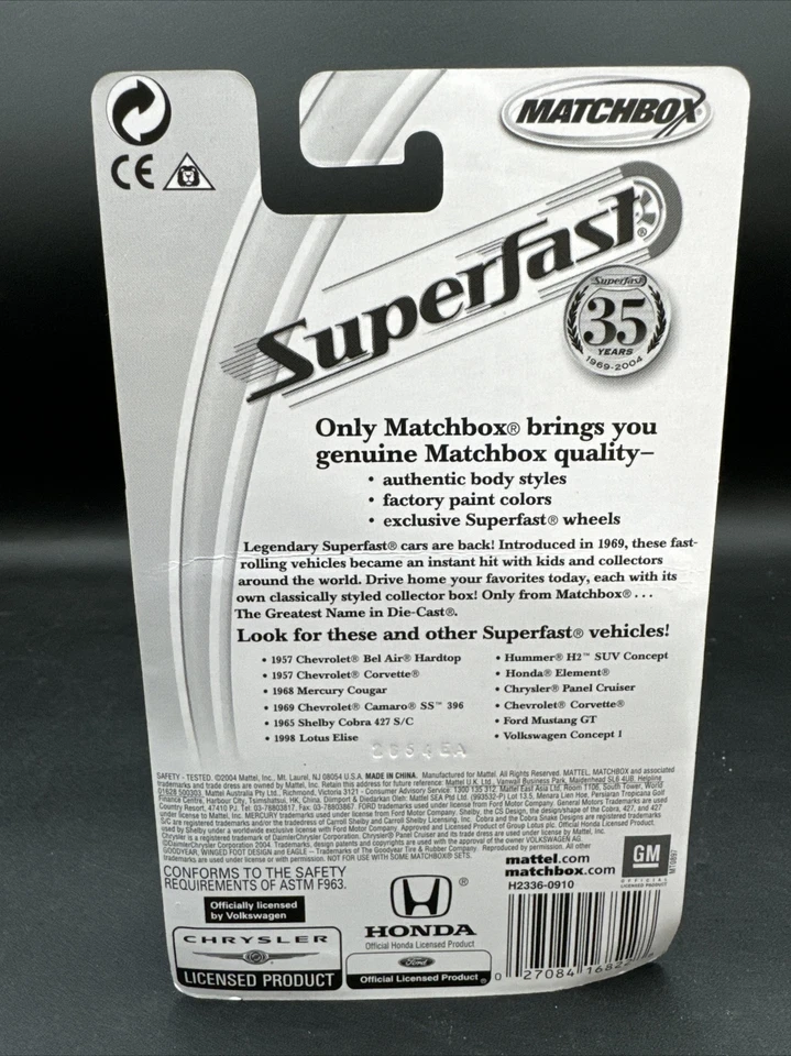 2005 Matchbox Superfast BLACK 1957 CHEVROLET BEL AIR HARD TOP 1 of 15000 #37 - Image 4 of 4