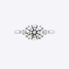 Diamond Ring Band Gold Lab Grown 18k White IGI Round Cut E F VVS 2 Carat — photo 2