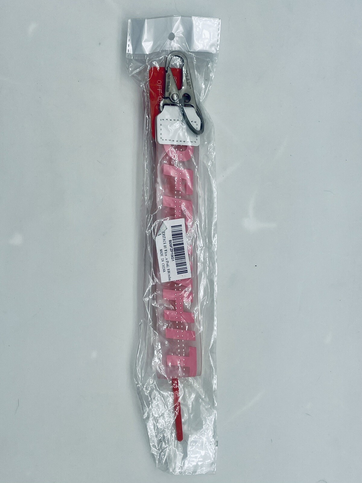 OFF-WHITE Neon Pink 10-Inch Lanyard Keychain with Zip Tie 2013