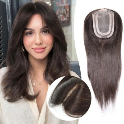 14Inch Brown/Blonde /613 Human Hair Toppers Hair Pieces Hair Clips In Toppers 