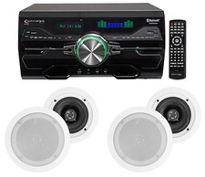 DV4000 4000w Bluetooth Home Theater DVD Receiver 4 5.25" White Ceiling Speakers