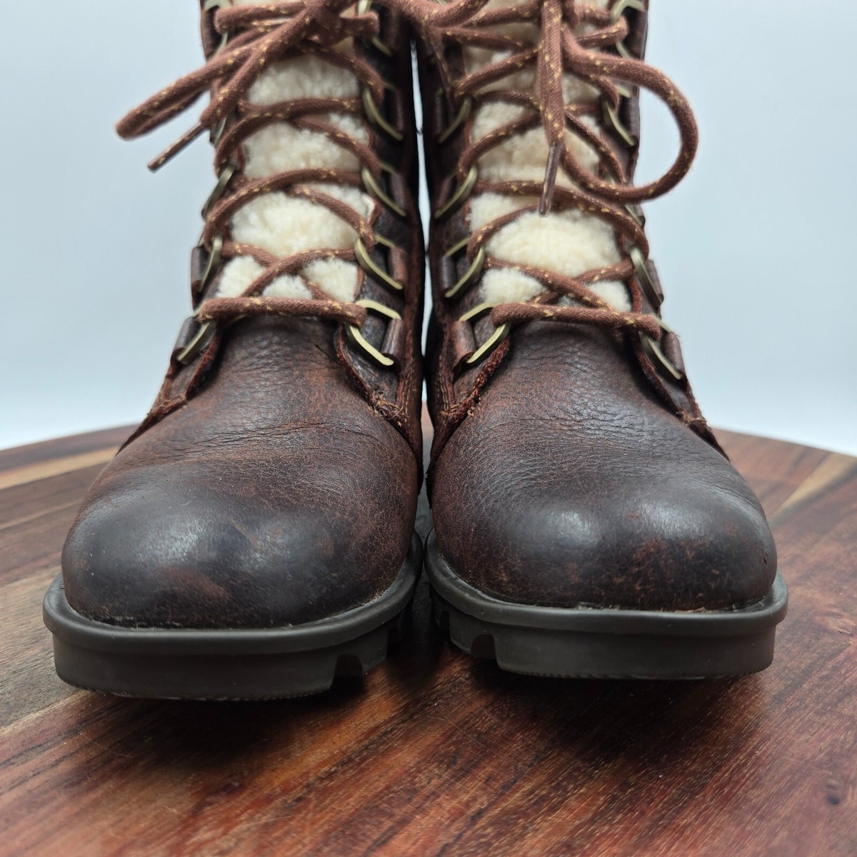 Sorel Phoenix Boots Women's 6.5 Brown Leather Shearling Waterproof