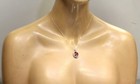  925 sterling silver ruby cubic zirconia pendant necklace 6.3g 20" unique — photo 7