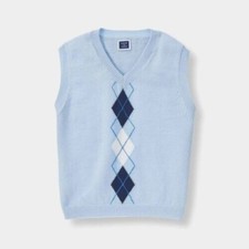 Janie and Jack Boys Argyle Sweater Vest Blue Size 4 Size 6 EUC