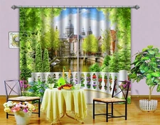 3D Balcony Scenery ZHUA2671 Photo Curtain Window Blockout Fabric Amy 2023