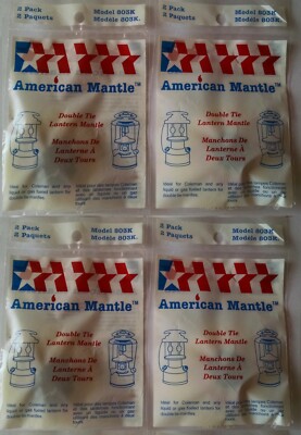 Lantern Mantle; Double Tie; Pretied Ends; SKU # 803K - 4 Packs / 8 Mantles