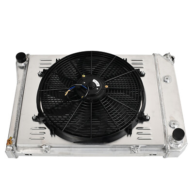 3 Row Aluminum Radiator w/ Shroud Fan For 1970-1981 Camaro 1968-1973 Chevy Nova
