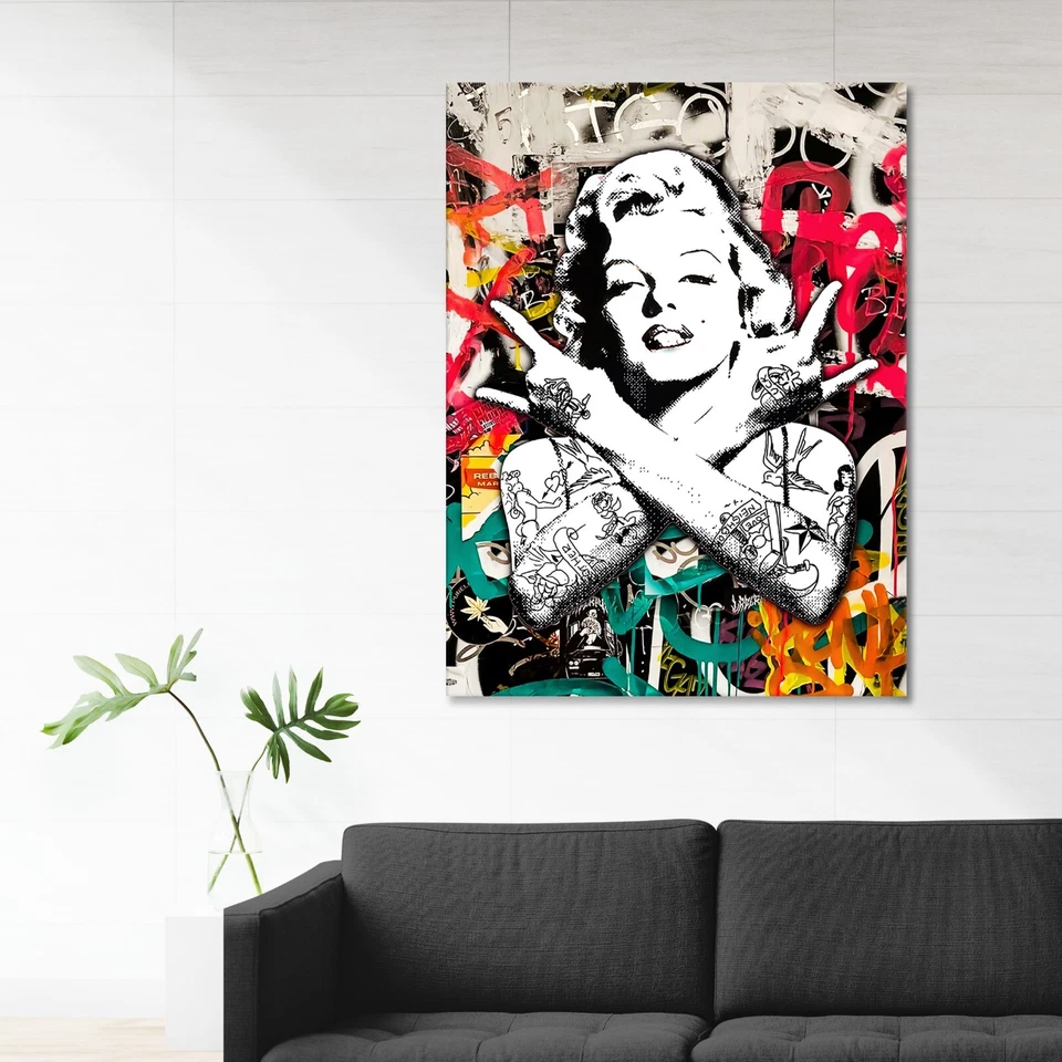 Leinwandbild Poster Acryl Pop Art Marilyn Monroe Graffiti Street-Art - Bild 4 von 4