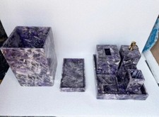 Agate Stone Natural Bathroom Set Decors, 7 Pcs Bathroom Accessories Home Decors