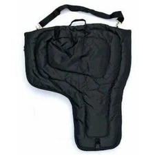 Western Horse Black Heavy 600D Nylon Saddle Carry Cover Case w/ Zipper + Pockets