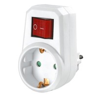 Heitech Steckdose Schaltbar Steckdosenadapter 2-Polig TÜV/Gs-Zeichen Schalter