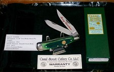 Canal Street Green Bone Trapper 2011 Serial #033 Christmas Knife & Packaging 