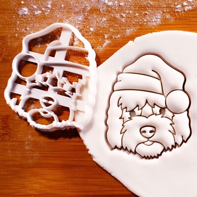 Santa Goldendoodle Ausstecher - Weihnachten Hund Leckerli Adoption Rettung Xmas Tierarzt