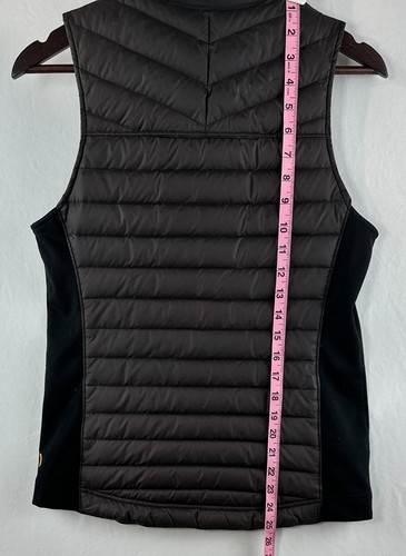 Lucy Goose Down Puffer Vest Womens medium Black Full Zip Pockets Down side panel - Picture 12 of 15