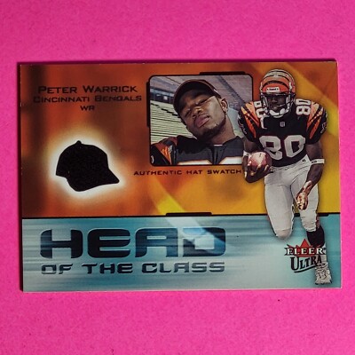 2001 Fleer Ultra Head Of The Class Hat Swatch Relic - Peter Warrick SP #/100