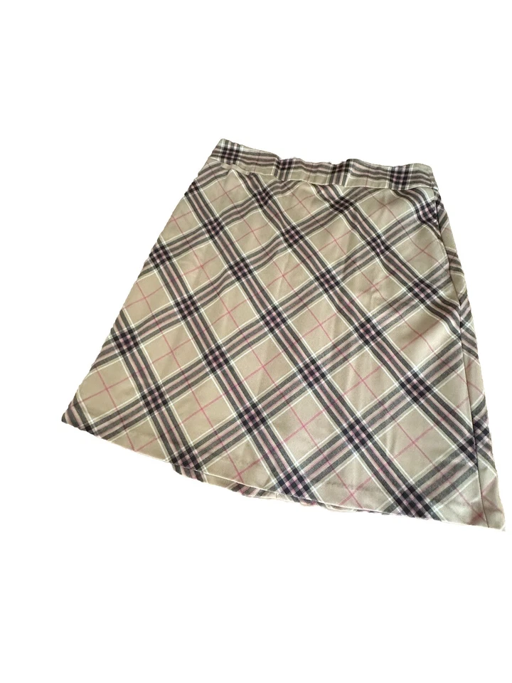 Falda Lands End Talla 16 Estampado Nova Línea A Lana Forrada a Cuadros Bolsillos Académicos Foto 2 de 4