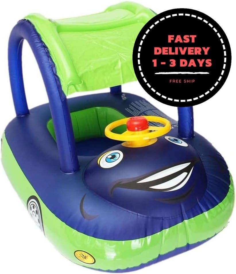 Flotador de piscina para bebé con dosel, volante de verano, sombrilla, anillo de