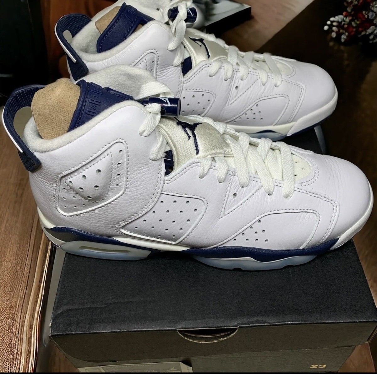 Nike Air Jordan 6 Retro Midnight Navy White GS 384665-141 Youth  