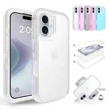 For iPhone 15 16 Pro Max 14 13 12 11 SHOCKPOOF Hybrid Defender Clear Phone Case