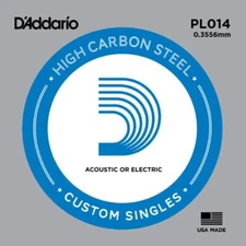 D'Addario PL014 Plain Steel Single Guitar String .014"