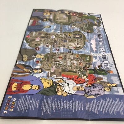 Grand Theft Auto III Liberty City PS2 Fold Out Poster/Map & Manual