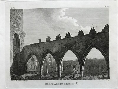 1793 antiker Druck; Die schwarze Abtei von Kilkenny, Irland von Grose/Brien