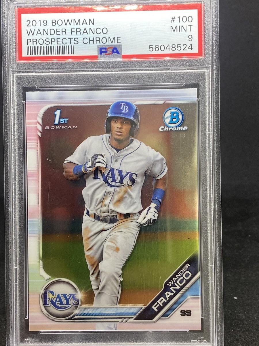 PSA 9 WANDER FRANCO 1st 2019 Bowman Chrome #BCP100 Rays Rookie