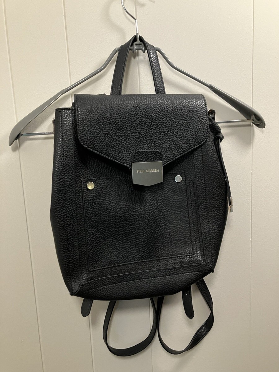 Steve Madden Black Faux Leather Women’s Backpack Bag Steve Madden Bailey Mini Backpack - Black | Mercari main image 2