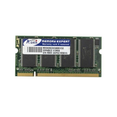 Adata MD0AD6G3H3460B1E5E 512MB 400MHz DDR DDR1 SO-DIMM RAM Module