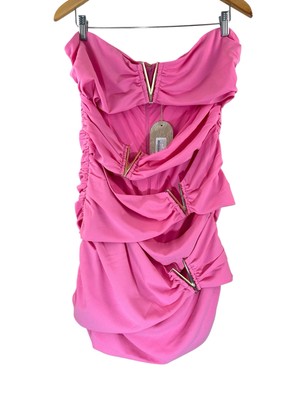 Meshki Victorie V-Hardware Mini Dress Bubblegum Pink XXL NWT  Party Cocktail