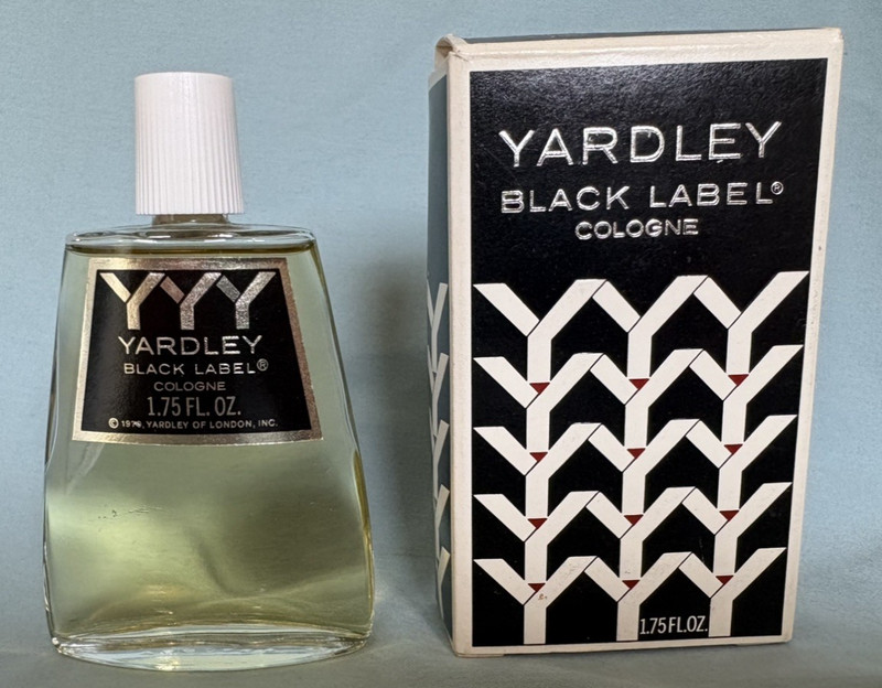Vintage Yardley Black Label After Shave Splash 1.75 Ounces - NEW with Box