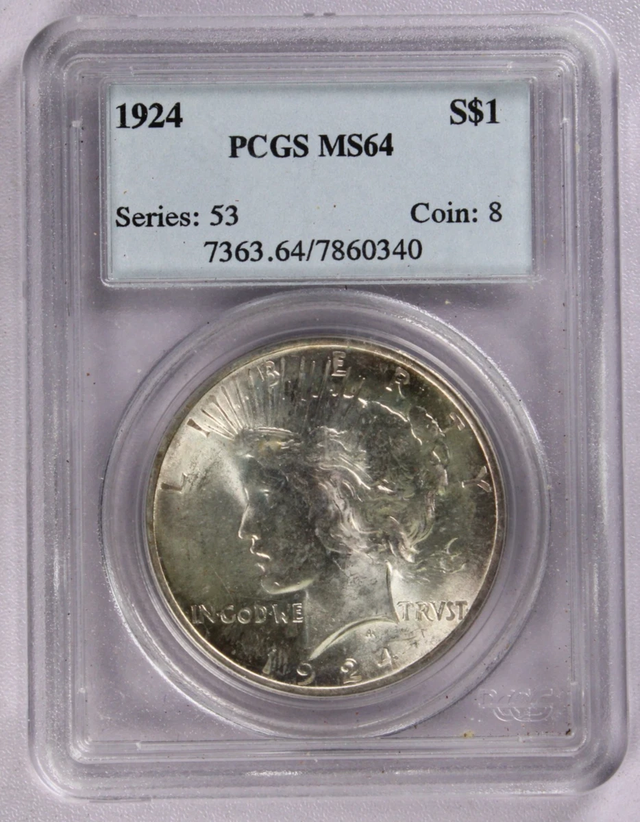 MS 64 Graded 1924 Year Peace Dollars (1921-1935) for sale | eBay