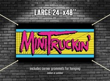 Mini Truckin' garage art Mini Truck Magazine man cave banner 24"x48"