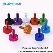 UNC Mesh Knurled Thumb Screw Aluminum Alloy 6 -32 10 Hand Tighten Bolts Home DIY