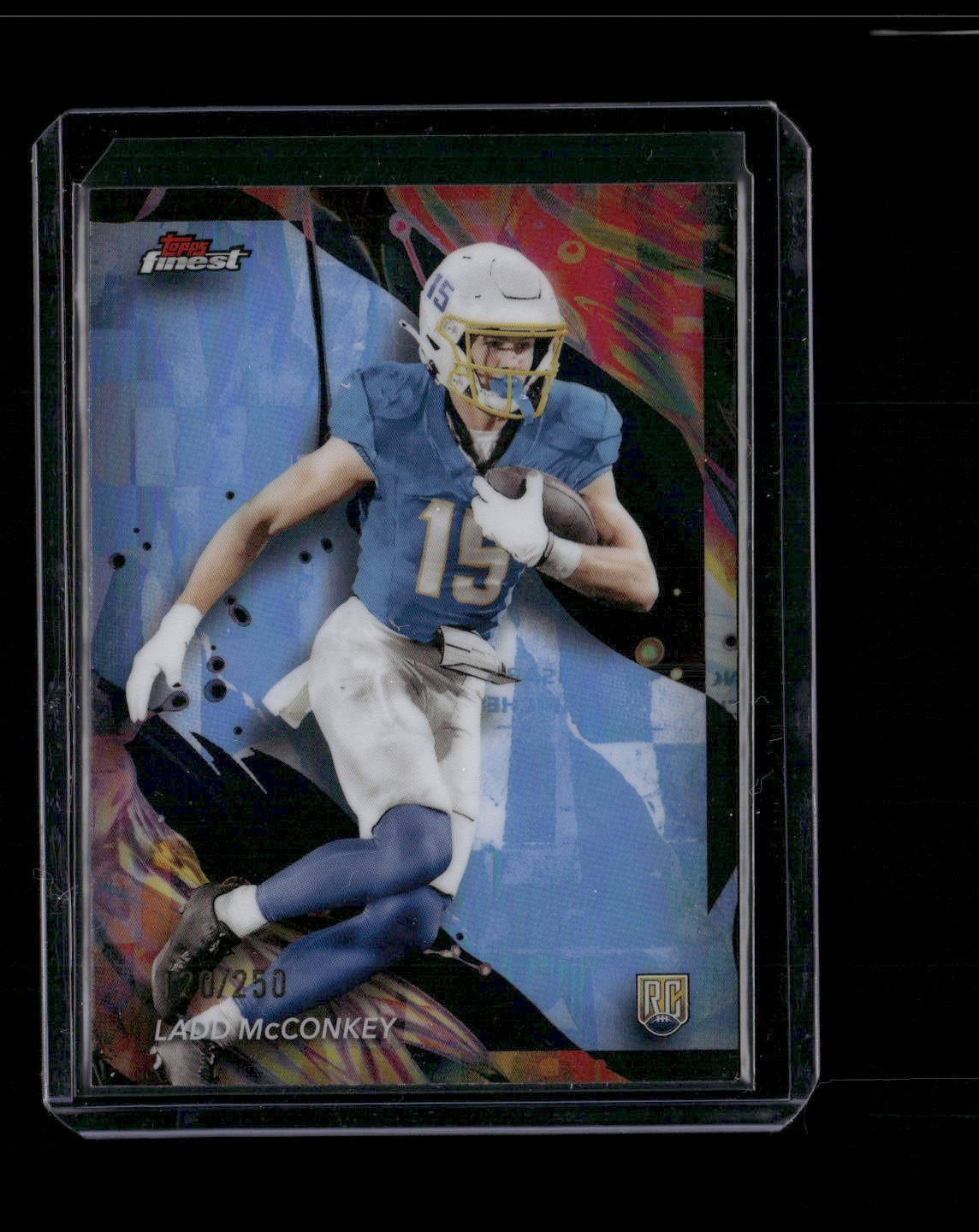 2024 Finest Sky Blue Refractor #186 Ladd McConkey Los Angeles Chargers RC /250