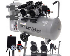 Kompresor 100L 2x1500W sans Huile Silencieux Pneumatique 8 Espèces 230V Atelier