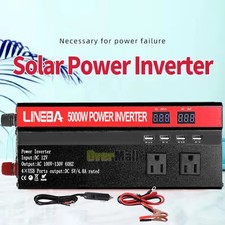 5000W Car Power Inverter DC 12V To AC 110V Modifie Sine Wave Solar Converter LCD