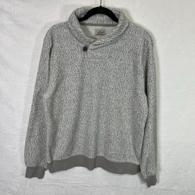LL Bean Heritage Marled Fleece Pullover Sweater Mens M Reg Gray Heather