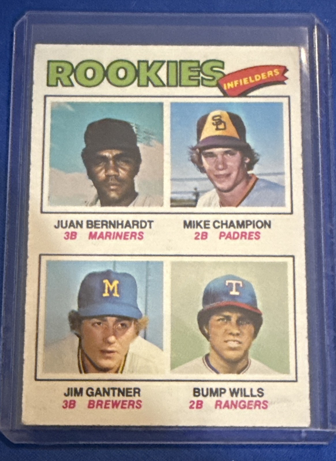 1977 Topps - Rookie Infielders Jim Gantner, Bump Wills, Mike Champion #494 (RC)