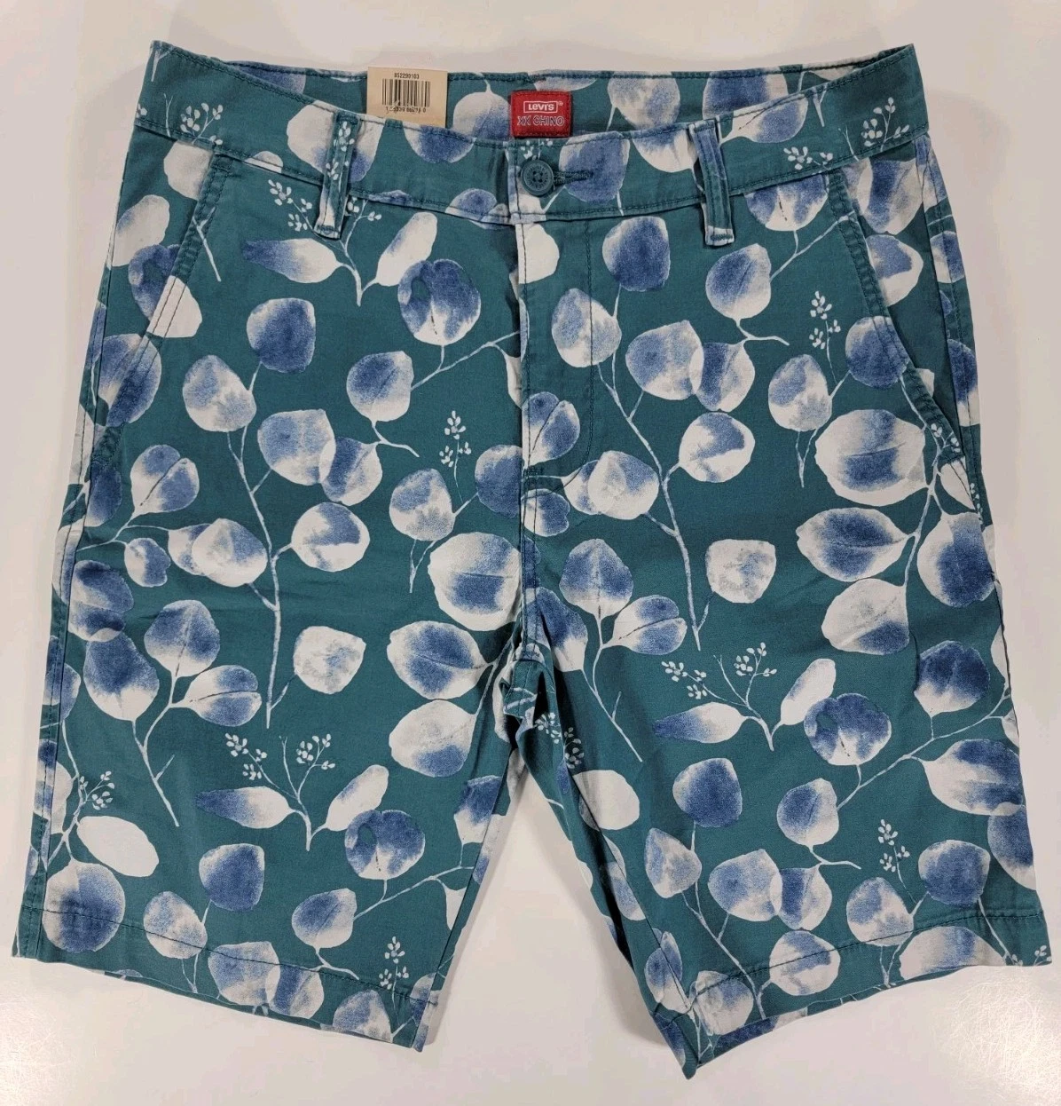 NEW Levi's XX Chino Shorts Men's 30 Floral Leaf Print Flat Front Casual Stretch