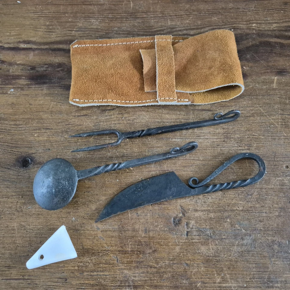 Medieval cutlery set hand-forged Outdoor Cooking Set Fork Spoon Knife - Image 2 of 4