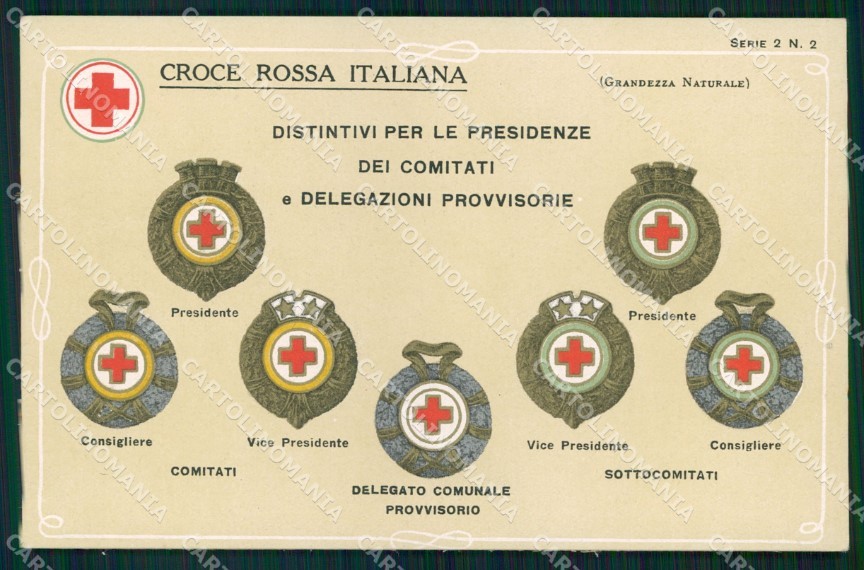 WW1 Propaganda CRI Distintivi Comitati Delegazioni Provvisorie cartolina XB6010