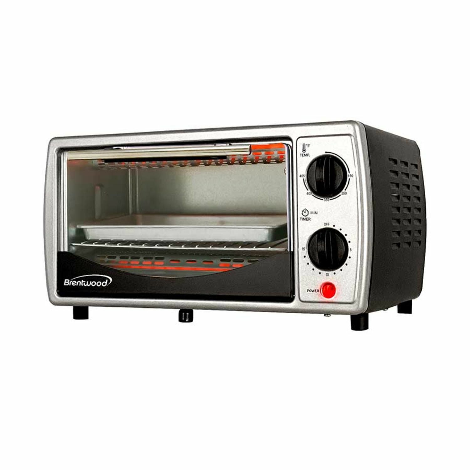 Brentwood Appliances TS-345B Stainless Steel 4 Slice Toaster Oven - Black Silver