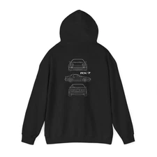 1980s RX-7 FC Hoodie JDM Rotary Sports Car Pullover Gift for Enthusiasts