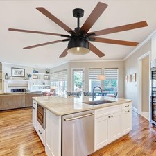 Large,66-inch,Ceiling Fan,Reversible Motor,6 Speeds,Remote Control, for Bedroom.