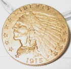 1915 indian head $2.50 gold coin