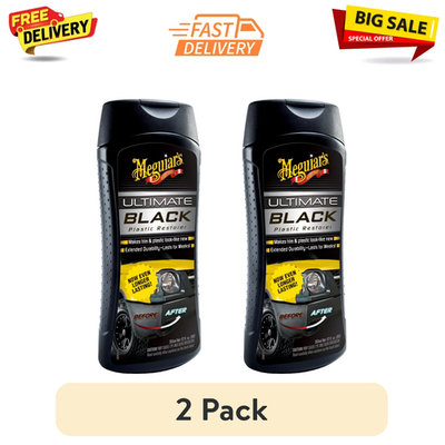 #ad 2pk Meguiars Car Black Plastic Restorer Fluid 12oz Ultimate Trim Protect Restore $24.99